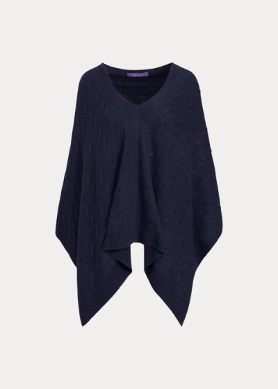 Ralph Lauren Cable Cashmere Poncho Dame Danmark (JPKXT2937)